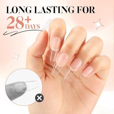 UNA GELLA Gel Nail Glue, Solid Nails Gl ue Gel 40ml Lamp Curing Needed Soak Off G LUE Strong Nail G LUE G el for Acrylic Fake Nails Tips Extension Press On Nails for Gelly Tips - Image 7
