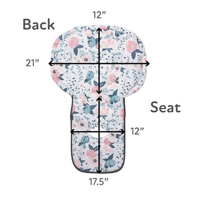 Nuby High Chair Cover Protecting from Spills and Crumbs, Water Resistant, Floral Print - Image 2