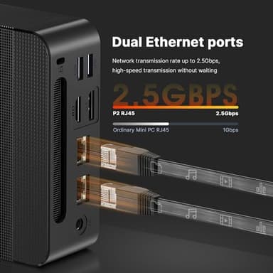 BOSGAME P3 Mini PC Desktop Computers, AMD Ryzen 9 6900HX, 32GB DDR5, 1TB PCIe 4.0 SSD, Win 11 Pro, Dual LAN 2.5G/Wi-Fi 6E/BT5.2, 4K Triple Display, Compact Silent PC for Gaming, Office, Design - Image 7