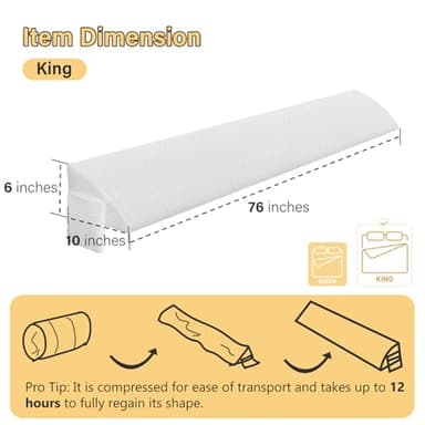 Vekkia King Bed Wedge Pillow for Headboard Gap/Mattress Gap Filler/Headboard Pillow/Bed Wedge Gap Filler,Stop Loosing Your Pillows - Image 2