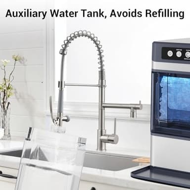 Nugget Ice Maker Countertop with 3.2Qt Water Tank, Ready in 5-8min, 40lbs Per Day, Soft Chewable Pellet Ice, Self-Cleaning Pebble Ice Maker Machine for Home/Party/RV/Camping - Image 4