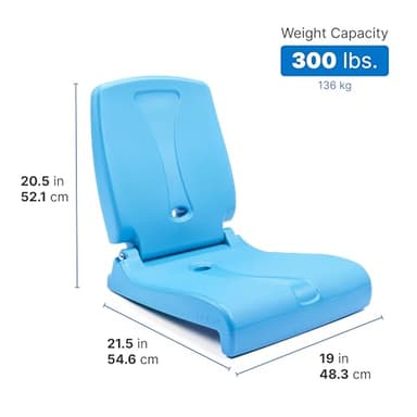 Step2 Folding Flip Seat, Lightweight Portable Outdoor Chair for Poolside, Camping, Beach, Boats, Tailgates, Durable Ground Chair with Back Support for Adults, Capri Blue - Image 3