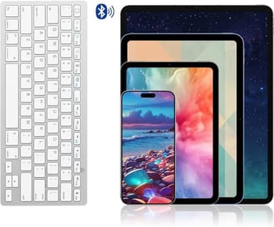 OMOTON Bluetooth Keyboard Compatible with iPad 10th Generation, iPad 10.2 (9th/8th/7th), iPad Pro 13/12.9/11 inch, iPad Air/Mini and More iOS Devices, White - Image 5