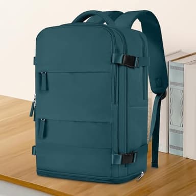 coowoz Travel Backpack For Women Men,Carry On Backpack,Hiking Backpack Waterproof Outdoor Sports Rucksack Casual Daypack Travel Essentials(Peacock Blue - Image 4