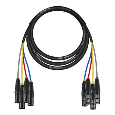 Phenyx Pro 4-Channel XLR Cable, 10 Ft Snake Cable, Balanced Microphone Cord, XLR Splitter, Color-Coded, 4-in-1 Design, 3-PIN Male to Female Patch Wire, w/OFC Copper (PCBL-4IN1-10) - Image 1