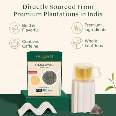 VAHDAM, Green Tea Leaves From Himalayas 170+ Cups (12oz) High Elevation Grown Green Tea Leaves From Himalayas | Pure Unblended Single Origin Green Loose Leaf Tea | Vacuum Sealed - Image 4
