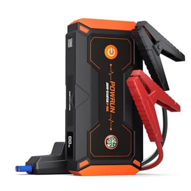 Powrun P-ONE Jump Starter, 2000A Portable Jump Box - Car Jump Starter Battery Pack for up to 8.0L Gas and 6.5L Diesel Engines, 12V Battery Jump Starter with Carry Case (Orange) - Image 1