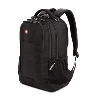 SwissGear 5505 Cecil 16” Laptop Backpack Black – Daily Laptop Bag with Gear Attachment Options – Multiple Organizer Pockets & Padded Shoulder Straps - Image 1