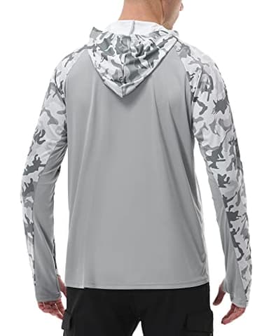 FISHEAL Men's Performance Fishing Hoodie Shirt with Thumbholes - UPF 50 Sun Protection Camo Long Sleeve Shirts Quick-Dry - Image 2