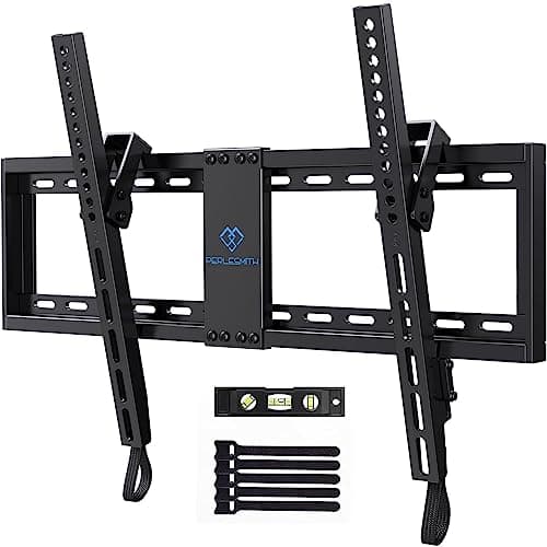 PERLESMITH UL Listed TV Mount for Most 37-82 inch TV, Universal Tilt TV Wall Mount Fits 16”- 24” Wood Stud with Loading 132 lbs & Max VESA 600x400mm, Low Profile Flat Wall Mount Bracket PSLTK1 - Image 1