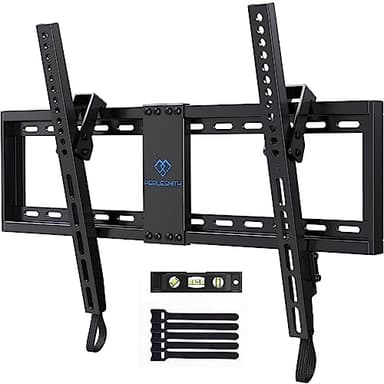 PERLESMITH UL Listed TV Mount for Most 37-82 inch TV, Universal Tilt TV Wall Mount Fits 16”- 24” Wood Stud with Loading 132 lbs & Max VESA 600x400mm, Low Profile Flat Wall Mount Bracket PSLTK1 - Image 1