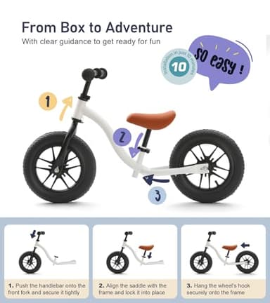 little dove Colorful Lighting Balance Bike 3+ Year Old, No Pedal Bike with Adjustable Handlebar & Seat, Inflatable Tires, Lightweight Toddler Balance Bike, Easy Assembly, Birthday for 3-6 Years - Image 7