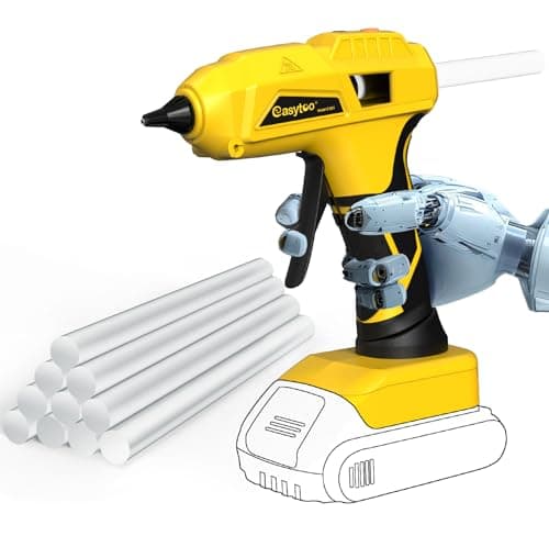 Hot Glue Gun Cordless – Craft Glue Guns, Compatible with DeWalt 20V Lithium-ion Battery(NO Battery, Tool Only) Full Size Hot Glue Gun Quick Heating with 10Pcs 0.43" Glue Sticks for Arts & Crafts & DIY - Image 1