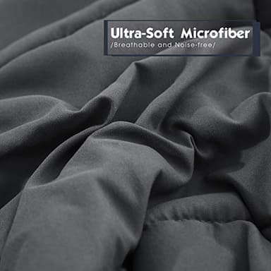 HIG 3pc Grey King Size Comforter Set - All Season Reversible Down Alternative Comforter with Two Shams - Quilted Duvet Insert with Corner Tabs - Box Stitched Blanket - Breathable, Soft - Image 4