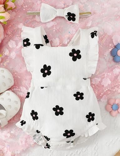 Fullfamous Infant Baby Girl Clothes Outfits Romper Spring Summer Clothing Onesie Bodysuit Jumpsuit ropa de bebe niña Daisy 0-3 Months - Image 2