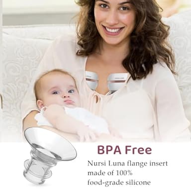 Nursi Luna Flange Inserts 8PCS 17mm for 24mm Flange/Shield of Most Pumps, Flange Sizing Kit Silicone Flange Insert, Breastfeeding Essentials Kit for New Moms - Image 8