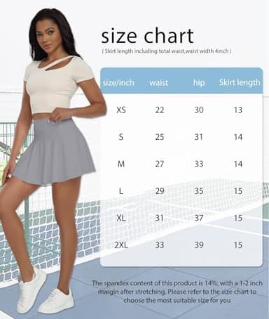 Women's Tennis Skirt with Built-in Shorts Black Pleated Skirt for Women High Waisted Mini Golf Skirt Cheer Uniform Skorts - Image 7