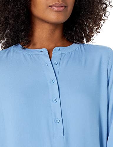 Amazon Essentials Women's Long-Sleeve Woven Blouse, French Blue, Medium - Image 4