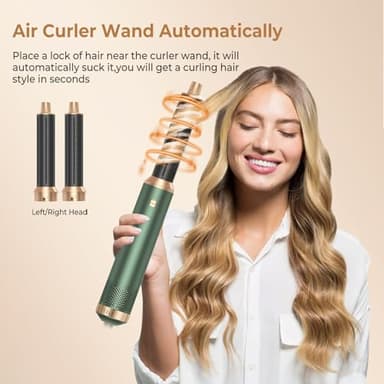 Blow Dryer Brush 5 in 1, Negative Ion Hair Dryer Brush Set Upgrade Hot Air Brush Air Styler Curling Wrap Air Curler, Curling Iron Hair Styling Tools As A Gift for Straight/Curl/Drying/Smoothing - Image 2