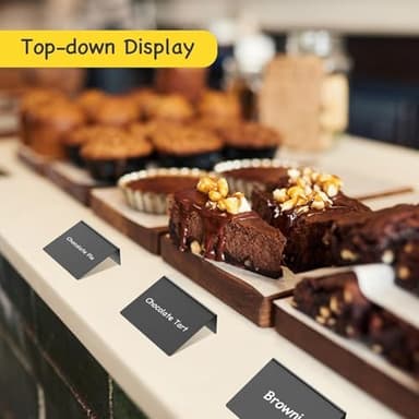 PigPotParty 12 Pcs Food Labels for Party Buffet w/Cleaning Spray, 4"x3" Mini Chalkboard Signs for Food Display, Table Place Cards - Name Tags- Small Chalk Board Signs, w/ 2 Markers - Image 2