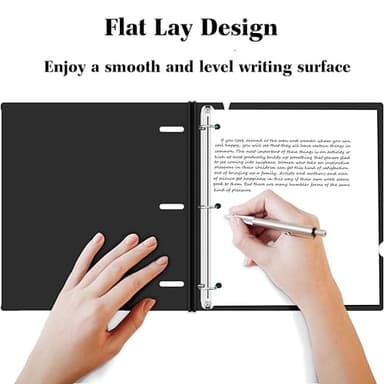 INFUN Telescoping 3 Ring Binder - 4PCS-Black,Portable Plastic 3 Ring Binder with Telescoping Spine, Binders with Foldable Front Cover Holds 8.5" x 11" Paper for School,Office and Homes - Image 5