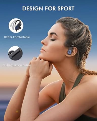CoolJumper Wireless Bluetooth Earbuds 120H Playtime Bluetooth 5.3 Ear Buds for Sports, Hi-fi Stereo Earphones with LED Display Charging Case, Headphones for Running/Workout Audifonos inalambricos - Image 6