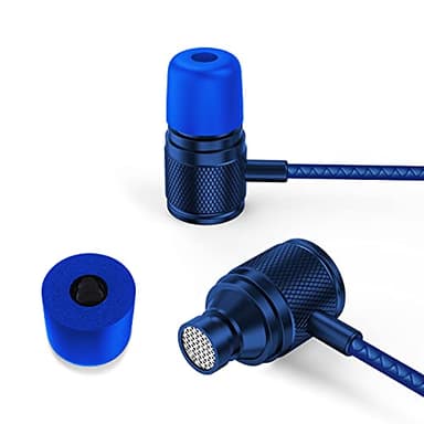 LUDOS Ultra Wired Earbuds in-Ear Headphones, 5 Years Warranty, Earphones with Microphone, Noise Isolating Ear Buds, Memory Foam for iPhone, Samsung, School Students, Kids, Women, Small Ears - Blue - Image 9