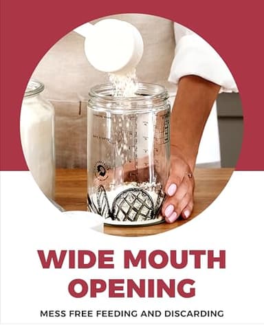 Superbaking Sourdough Starter Jar, Beginner Sourdough Starter Kit, 34oz Wide Mouth Sour Dough Glass Jar with Guides & Recipes, Sourdough Bread Baking Supplies, Sourdough Container Crock - Image 5