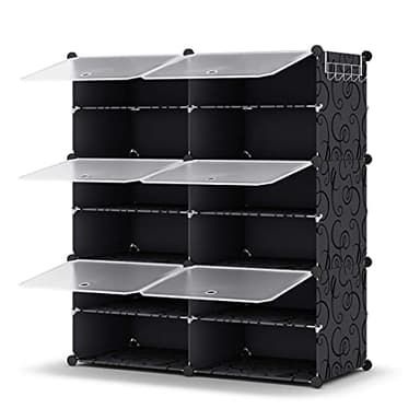 HOMIDEC Shoe Rack Organizer, 6 Tier Storage Cabinet 24 Pair Plastic Shoe Shelves for Closet Hallway Bedroom Entryway - Image 8
