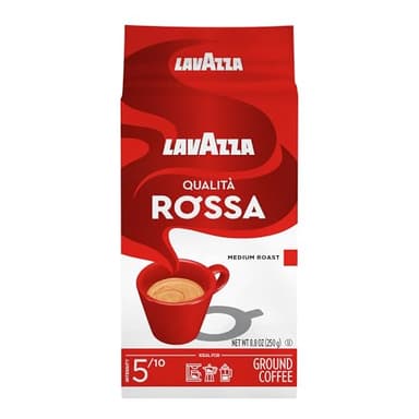 Lavazza Qualità Rossa Ground Coffee, Medium Roast, Arabica and Robusta Blend, 8.8 oz Brick - Image 1
