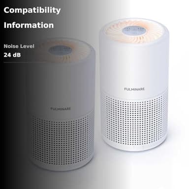 FULMINARE Air Purifiers for Bedroom H13 True HEPA Air Filter Quiet Air Cleaner With Night Light Portable Small Air Purifier for Home, Office, Living Room (White 2 Pack) - Image 3