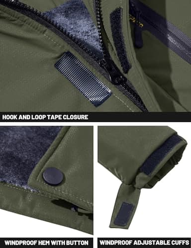 TACVASEN Men's Tactical & Snowboard Jacket - Military Winter Parka, Water Resistant, Green - Image 7