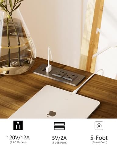 JOONEE Nightstand with Outlet,Modern Bedside Table with Storage Drawer and Open Wood Shelf, for Living Room, Bedroom and Small Spaces, Accent Night Stand with Solid Wood Legs, Easy Assembly,Brown - Image 4