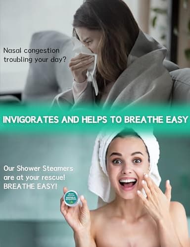 SEONNIX Shower Steamers Aromatherapy 15 Pack, Menthol & Eucalyptus Shower Bombs with Natural Essential Oils, Quick Relief Nasal Congestion, Relaxation & Self Care Gifts for Women & Men - Image 6