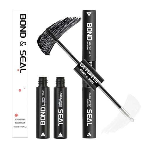 LA MAESII Lash Cluster Glue,Lash Bond and Seal Waterproof,Bond & Seal Lash Glue for Eyelash Cluster,Black Long-Lasting 72H Latex Free(10ml) - Image 1