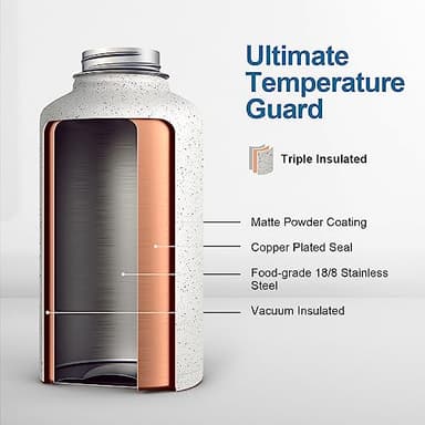 Half Gallon Water Bottle Insulated with Straw&3 Lids, Coolflask 64 oz Water Jug Galaxy Large Metal Stainless Steel flask for Gym, Sports and Office, Keep Cold 48H Hot 24H, Arctic White - Image 3