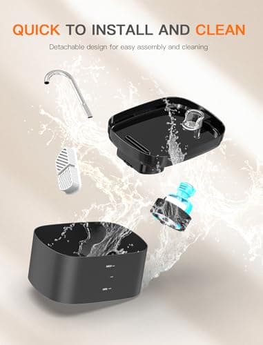 Cat Water Fountain, 84OZ/2.5L Cat Fountain, Super Silent Pet Water Fountain, Activated Carbon Filter, Translucent Pet Water Dispenser Suitable for Multiple Pets Family (Black) - Image 6