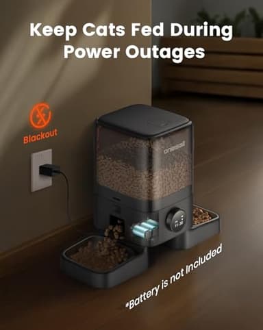 oneisall Automatic Cat Feeders 2 Cat, 20 Cups/5L Cats Auto Feeder, Automatic Cats Food Dispenser for Small Pets Indoor, Timed Pet Feeder for Dry Food - Image 7