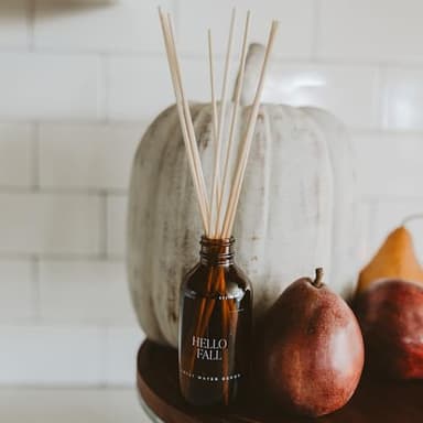 Sweet Water Decor Hello Fall Reed Diffuser Set - Hot Cider, Cinnamon, Cloves, Apple, and Nutmeg Fall Scented Diffuser - Scent Diffusers for Home, Fall Home Decor Long Lasting Fragrance Made in the USA - Image 2