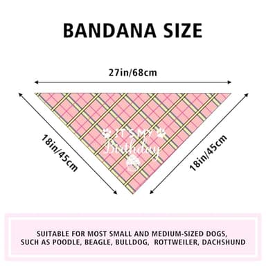 Dog Birthday Bandana Girl It's My Birthday Dog Bandana Birthday Girl Dog Bandana Plaid Pink Dog Bandana Funny Dog Bandana Birthday Photo Prop Pet Scarf Accessories for Pet Dog Lovers Gifts - Image 5
