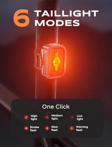 Viccux Bike Lights Set with Wide-Angle Reflectors, 8+6 Modes & Ultra-Light Bicycle Lights Powersports Accessory, IP65 Waterproof & Dual USB-C 1-2 Hrs Fast Charge Bike Light for Road Mountain Cycling - Image 5