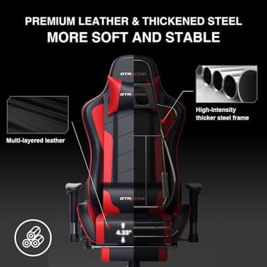 GTRACING Gaming Chair with Footrest Speakers Video Game Chair Bluetooth Music Heavy Duty Ergonomic Computer Office Desk Chair - Image 3