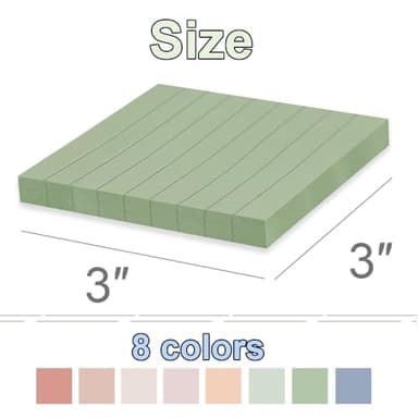 (16 Pack) Lined Sticky Notes 3x3 in Ruled Stickies Super Sticking Power Memo Pads Vintage Colors - Image 3