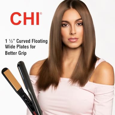 CHI Tourmaline Ceramic Flat Iron, Hair Straightener For An Even & Smooth Finish, 1 1/2" Iron, Onyx Black - Image 7