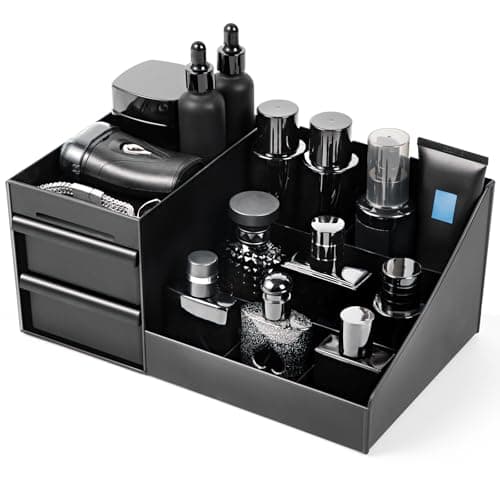 EXIN DECHEN Countertop Cologne Stand Shelves, Organizador de Perfumes, Estante para Perfumes, Dresser Organizer, Bedroom Essentials, Gifts for Men, Black - Image 1