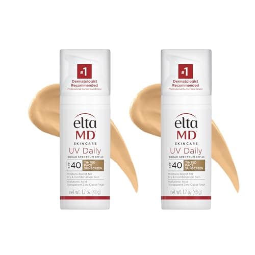 EltaMD UV Daily Tinted SPF 40 Face Sunscreen Moisturizer with Zinc Oxide, Tinted Daily Face Moisturizer with SPF, Sunscreen for Dry Skin,1.7 oz Pump (Pack of 2) - Image 1