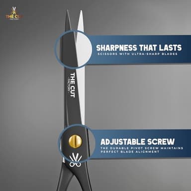 The Cut Factory® 6.5” Matte Black Luxury Hair Scissors – Ultra-Sharp High Carbon Steel Barber Shears for Men, Women & Kids – Gift-Boxed with Leather Pouch – Precision Cutting for Salon & Home - Image 8