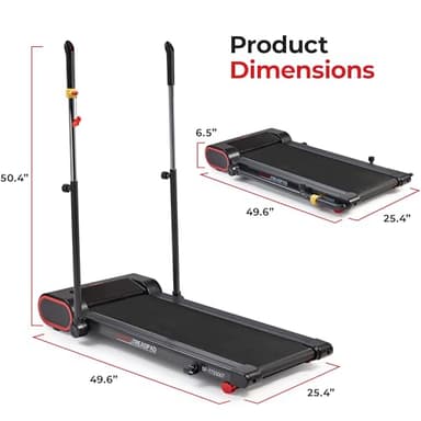 Sunny Health & Fitness Smart Slim Treadmill, Under Desk/Office, Walking Pad with Arm Exerciser Trekking Poles, Full Body Workout and Optional SunnyFit® App Enhanced Bluetooth Connectivity – SF-T723007 - Image 6