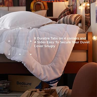 Bedsure Twin XL Comforter Duvet Insert Dorm Bedding - White Extra Long Twin Comforter, Quilted All Season Duvet with Corner Tabs - Image 4