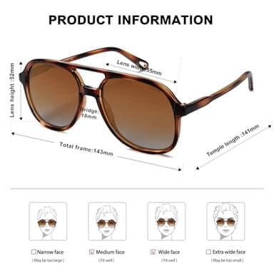 SOJOS Retro Polarized Aviator Sunglasses Womens Mens Classic 70s Vintage Trendy Square Aviators SJ2174, Amber Brown Tortoise/Brown - Image 6